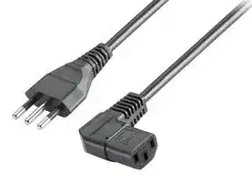 6ES7900-1EA00-0XA0: Power Cable, IEC, 3P Male to 3P R/A Female, 230 VAC, 10 A, 3 m, Black, SIMATIC IPC Series, IT
