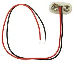 FC6831: Battery Holder, Strap, Wire Lead, PP3 (9V), 1 Battery, Nickel Plated Contacts