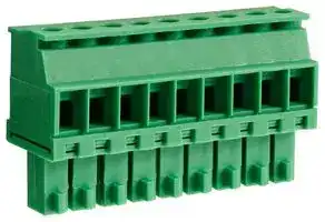 CTBP92VD/9S: Pluggable Terminal Block, 3.5 mm, 9 Ways, 28 AWG, 16 AWG, 1 mm², Clamp