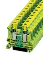 XBUT4PE: DIN Rail Mount Terminal Block, 2 Ways, 26 AWG, 10 AWG, 4 mm², Screw