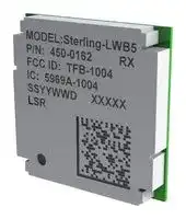 450-0162C: Wireless LAN Module, Sterling-LWB5 Series, 2.4 GHz, SDIO, UART, Security & Building Automation