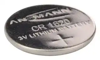 5020072: Battery, Button Cell, Single Cell, 3 V, 1620, Lithium Manganese Dioxide, 70 mAh, Pressure Contact