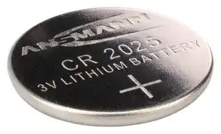 5020142: Battery, Button Cell, Single Cell, 3 V, 2025, Lithium Manganese Dioxide, 165 mAh, Pressure Contact