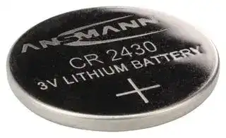 5020092: Battery, Button Cell, Single Cell, 3 V, 2430, Lithium Manganese Dioxide, 270 mAh, Pressure Contact