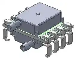 ELVH-001D-HRRJ-C-N2A4: Pressure Sensor, 1 psi, I2C Digital, Differential, 3.3 VDC, Dual Radial Barbed, 3.1 mA