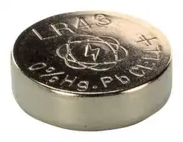 5015293: Battery, Button Cell, Single Cell, 1.5 V, LR43, Alkaline, 95 mAh, Pressure Contact, 1