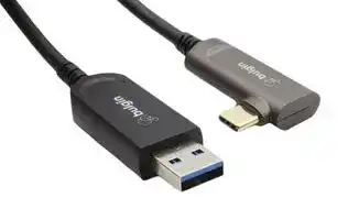 AOUS3/005: USB Cable, Up to 10Gbps, Type A Plug to 90° Type C Plug, 5 m, 16.4 ft, USB 3.2, Black