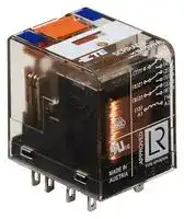 PT370012: Power Relay, 3PDT, 12 VDC, 10 A, PT Series, Socket, Non Latching