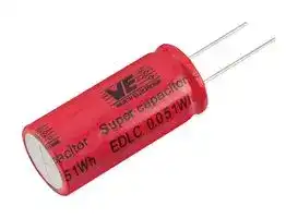 850617021001: Supercapacitor, 5 F, 2.7 V, PC Pin, -10%, +30%, 5 mm, 1000 hours @ 65°C