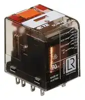 PT370524.: Power Relay, 3PDT, 24 VAC, 10 A, PT Series, Socket, Non Latching