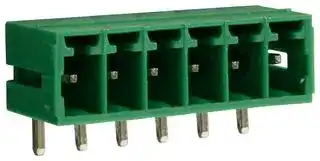 CTBP93HD/6: Terminal Block, Closed Ended, Header, 3.5 mm, 6 Ways, Through Hole Right Angle