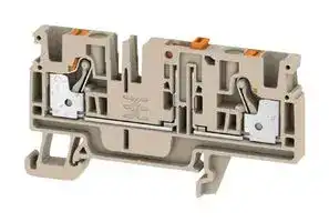 2429850000: DIN Rail Mount Terminal Block, 2 Ways, 26 AWG, 12 AWG, 4 mm², Push In, 24 A