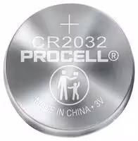 PC2032: Battery, 3 V, CR2032, Lithium Manganese Dioxide, 265 mAh, Pressure Contact, 5
