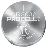 PC2032: Battery, 3 V, CR2032, Lithium Manganese Dioxide, 265 mAh, Pressure Contact, 5