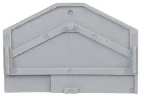 280-312: End / Intermediate Plate, for Use with Wago Rail Mounted Terminal Blocks, Grey