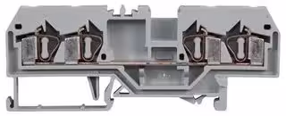 281-652: DIN Rail Mount Terminal Block, 4 Ways, 28 AWG, 12 AWG, 4 mm², Clamp, 26 A