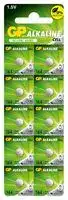 GPPBA164F004: Battery, 1.5 V, Alkaline, Pressure Contact, 10