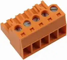 BLZ 5.08/5: Pluggable Terminal Block, 5.08 mm, 5 Ways, 22 AWG, 12 AWG, Screw