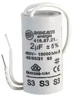 4.16.87.21.06: Motor Run Capacitor, Metallized PP, Can, 2 µF, ± 5%, Stud Mount - M8, 450 V