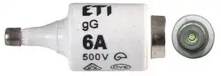 2312403: Fuse, Industrial / Power, MP Bottle D Series, 6 A, 500 VAC, 400 VDC, 22mm x 50mm, 0.87" x 1.97"