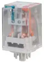 R15-2012-23-1024-WTL: Power Relay, DPDT, 24 VDC, 10 A, R15 Series, DIN Rail, DC