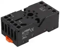 GZP8-BLACK: Relay Socket, DIN Rail, Through Hole, 8 Pins, 12 A, 230 V