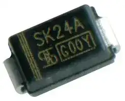 SK24A: Schottky Rectifier, Miniature, 40 V, 2 A, Single, DO-214AC (SMA), 2 Pins, 500 mV