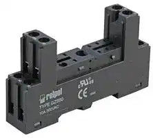 GZS80-BLACK: Relay Socket, DIN Rail, Plug, 8 Pins, 10 A, 230 V