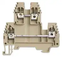 ERD4BEIGE: DIN Rail Mount Terminal Block, 4 Ways, 26 AWG, 10 AWG, 6 mm², Screw, 32 A