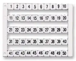 MT5 1-50-FAR: Terminal Block Marker, Terminal Block Marker, Terminal Blocks, 1 to 50, 0 mm