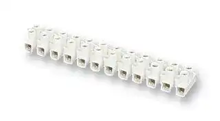 1278: Panel Mount Barrier Terminal Block, 2 Row, 12 Ways, 15 mm, 32 A