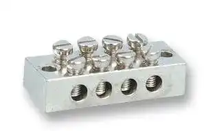 19754R: Panel Mount Barrier Terminal Block, 2 Row, 4 Ways