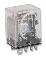 LY2  DC12: Power Relay, DPDT, 12 VDC, 10 A, LY Series, Plug In, Non Latching