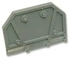 280-301: End / Intermediate Plate, for Use with Rail Mounted Terminal Block, Grey