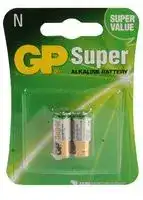 GP910A-C2: Battery, Super, Pack of 2, 1.5 V, N, Alkaline, Raised Positive and Flat Negative, 2