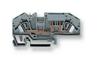 282-696: DIN Rail Mount Terminal Block, Fused, 2 Ways, 24 AWG, 10 AWG, 6 mm², Clamp, 30 A