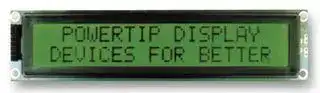 PC2002LRS-AWA-B-Q: Alphanumeric LCD, 20 x 2, Black on Yellow / Green, 5V, Parallel, English, Japanese, Transflective
