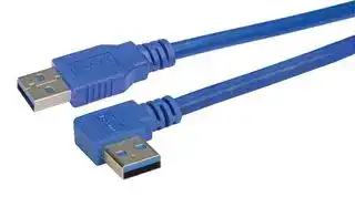 CA3A-90LA-03M: USB CABLE, 3.0 A PLUG-A PLUG, 0.3M, BLUE