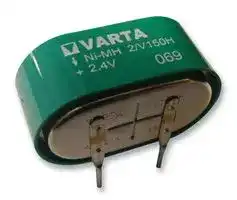 55615602940.: Rechargeable Battery, 2.4 V, Nickel Metal Hydride, 150 mAh, Button Cell, PCB Pins, 1