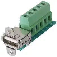 USBAFT: Terminal Block Interface, USB Type A Receptacle, Screw Type 5 Position Terminal Block