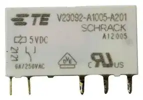 V23092A1005A201: Power Relay, SPDT, 5 VDC, 6 A, SNR/V23092 Series, Through Hole, Non Latching