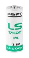 LS17500 FLC: Battery, 3.6 V, A, Lithium Thionyl Chloride, 3.6 Ah, Raised Positive and Flat Negative, 17.16 mm
