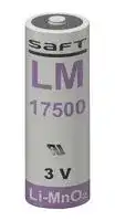 LM17500 STD: Battery, 3 V, A, Lithium Manganese Dioxide, 3 Ah, Raised Positive and Flat Negative, 1