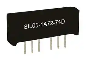 SIL05-1A72-71QHR: Reed Relay, SPST-NO, 5 VDC, SIL Series, Through Hole, 1 kohm, 500 mA