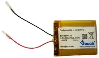 LP443441JU: Rechargeable Battery, 3.7 V, Lithium Ion, 650 mAh, Wire Leads, 1