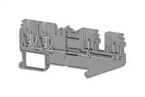 SCP222.5GREY: DIN Rail Mount Terminal Block, 4 Ways, 28 AWG, 12 AWG, 2.5 mm², Clamp, 24 A