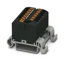 3273234: Panel Mount Barrier Terminal Block, Black, 24 A, 690 V, 13 Pole, Push In, 12 AWG