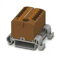 3273230: Panel Mount Barrier Terminal Block, Brown, 24 A, 690 V, 13 Pole, Push In, 12 AWG