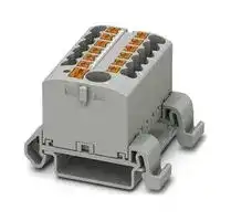 3273220: Panel Mount Barrier Terminal Block, Grey, 24 A, 690 V, 13 Pole, Push In, 12 AWG