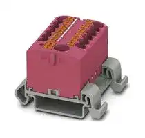 3273237: Panel Mount Barrier Terminal Block, Pink, 24 A, 690 V, 13 Pole, Push In, 12 AWG